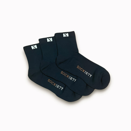 Unisex Eminent Quarter Socks 3-Pack (Navy)